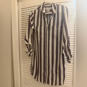 Rails Grayish blue and White Striped dress